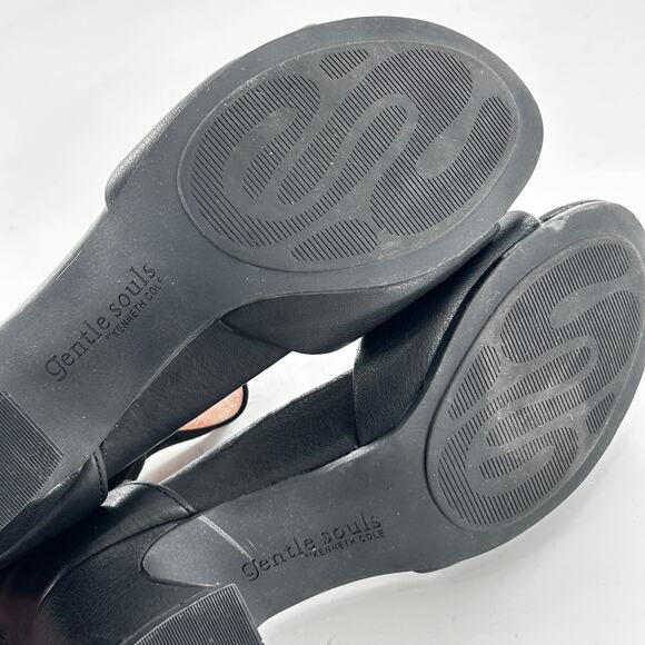 Gentle Souls Kenneth Cole Iona Heels 6 Black Leather NWOT Pumps Sandals Comfort - Picture 7 of 10